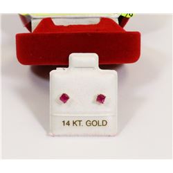 10) 14K GOLD RUBY EARRINGS