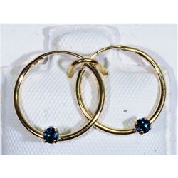 11) 14K GOLD SAPPHIRE EARRINGS