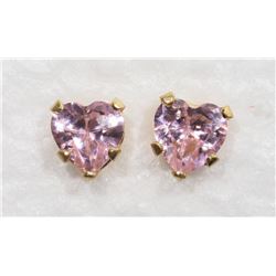 13) PINK CUBIC ZIRCONIA SCREW BACK STUD EARRINGS