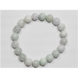 34) JADEITE 10MM BEAD FLEXIBLE BRACELET