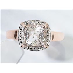 39) ST. SILVER ROSE GOLD PLATED MORGANITE RING