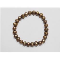 47) FLEXIBLE YELLOW FRESHWATER PEARL BRACELET