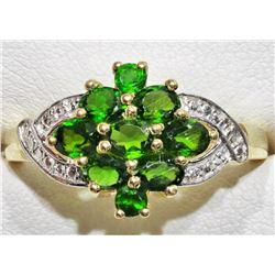 48) STERLING SILVER CHROME DIOPSIDE RING