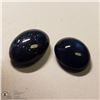 Image 1 : 349) 2 ENHANCED STAR SAPPHIRES, OVAL CABOCHONS,