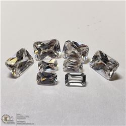 375) 8 CUBIC ZIRCONIA, RECTANGLE OCTAGONAL