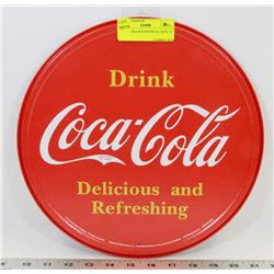 COCA-COLA ROUND METAL SIGN 12"