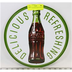 COCA-COLA ROUND METAL SIGN 12"