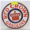 Image 1 : RED CROWN GASOLINE ROUND METAL SIGN, 12"