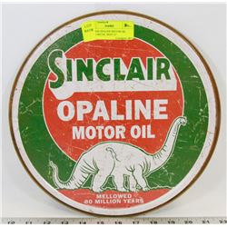 SINCLAIR OPALINE MOTOR OIL ROUND METAL SIGN 12"