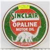 Image 1 : SINCLAIR OPALINE MOTOR OIL ROUND METAL SIGN 12"
