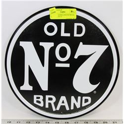 NO 7 JACK DANIELS ROUND METAL SIGN APPROX 12"