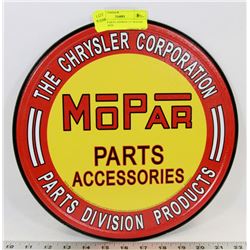 MOPAR PARTS APPROX 12" ROUND METAL SIGN