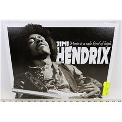 JIMI HENDRIX METAL SIGN.