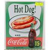 Image 1 : 15 CENT COCA COLA & HOT DOG RETRO REPLICA AD METAL
