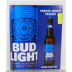 BUD LIGHT METAL SIGN.