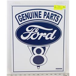 GENUINE PARTS FORD METAL SIGN.