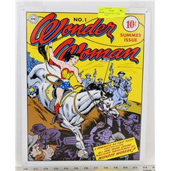 WONDER WOMAN NO. 1 COMIC METAL SIGN.