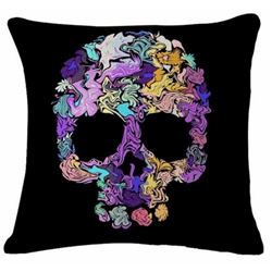 NEW SOFT TOUCH PURPLE SUGAR SKULL PILLOW