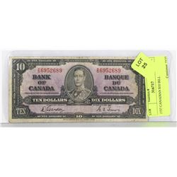 1937 CANADIAN $10 BILL.