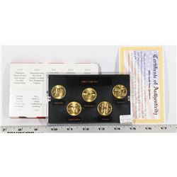 2001 US GOLD EDITION QUARTER SET WITH COA.