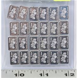 24- 1 GRAM .999 SILVER ART BARS ANTIQUE CAR DESIGN