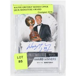 WAYNE GRETZKY SIGNED UPPER DECK SIGNATURE AWARD