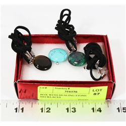BOX WITH HEALING STONE NECKLACES