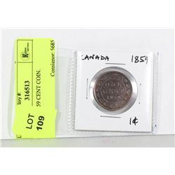 CANADA 1859 CENT COIN.