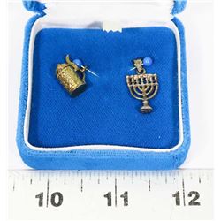 8 KT GOLD STEIN PENDANT & .925 MENORAH