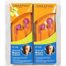 TWO PAIRS OF LADIES EARBUD HEADPHONES