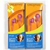 Image 1 : TWO PAIRS OF LADIES EARBUD HEADPHONES