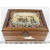 Image 1 : EMBROIDERED WOOD JEWELLERY BOX