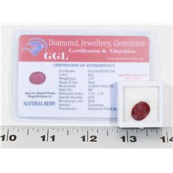 #50-NATURAL RED RUBY  GEMSTONE  7.37CT