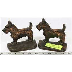 PAIR OF ANTIQUE CAST IRON SCOTTY DOG BOOK ENDS