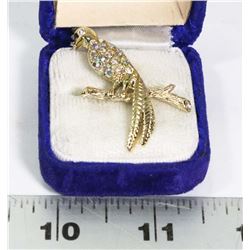 RHINESTONE PARROT BROOCH
