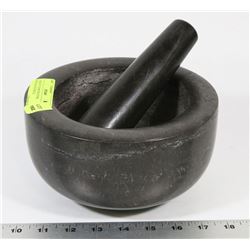 LARGE 8” DIAMETER STONE MORTAR AND PESTLE
