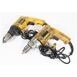 LOT OF 2 DEWALT CORDED DRILLS