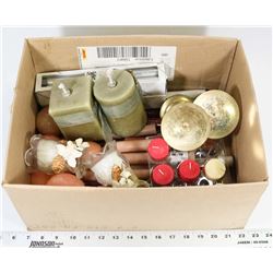 BOX FULL OF NEW CANDLES, OIL WICK
