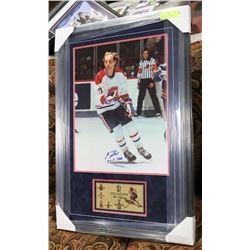 20"X30" FRAMED GUY LAFLEUR AUTOGRAPHED PHOTO WITH