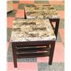 Image 1 : PAIR OF MARBLE TOP SIDE TABLES, 24 X 24 X26