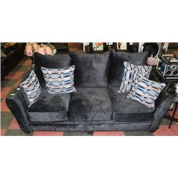GUN GREY CARBON VELVET SHOWHOME SOFA/W CUSHIONS