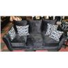 Image 1 : GUN GREY CARBON VELVET SHOWHOME SOFA/W CUSHIONS