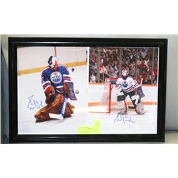 2 AUTOGRAPHED GRANT FUHR PHOTOS FRAMED