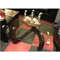 BLACK AND GLASS SHOWHOME END TABLE