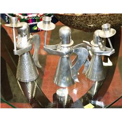 3 ANGEL CANDLESTICK HOLDERS
