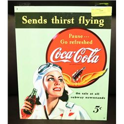 COCA COLA RETRO REPLICA METAL SIGN