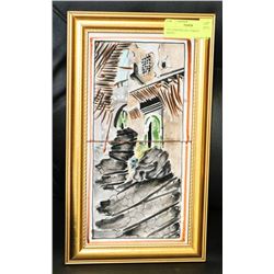 TILE PAINTING BY UNKNOWN ARTIST