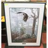 Image 1 : FRAMED BALD EAGLE PRINT BY ARTIST DANIEL SMITH