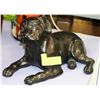 Image 1 : HEAVY 1983 AUSTIN SIGNED, LAYING BLACK DOG STATUE