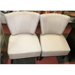 LOT OF 2 SHOW HOME BEIGE CHAIRS